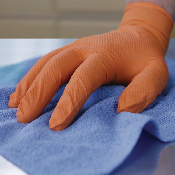 Xtreme By Ammex DT Nitrile Disposable Gloves, Orange, X-Large, 1000PK - XODN48100