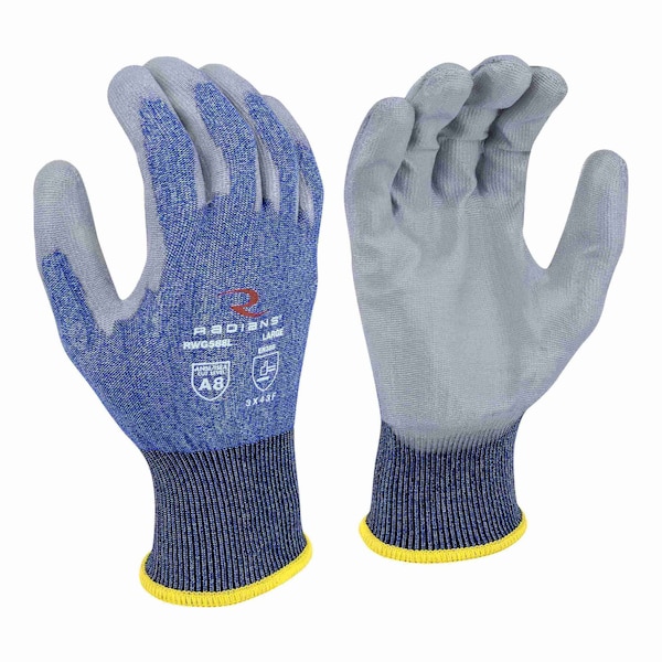 Radians Glove, Cut A8, Blue, XL, Pr - RWG588XL