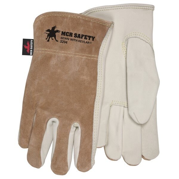 Mcr Safety Memphis Drivers Gloves, X-Large, Leather, Beige - 3204XL