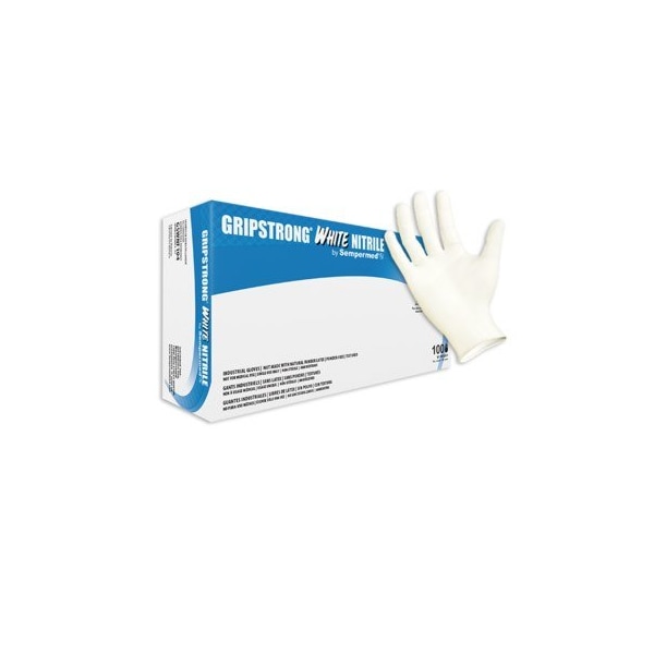 Sempermed SemperMed, Disposable Gloves, 4.5 mil Palm, Nitrile, Powder-Free, Large, 100 PK, White - GSWNF104