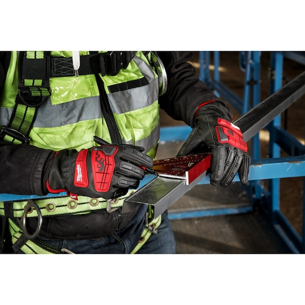 Milwaukee Tool Impact Cut Level 5, Goatskin Leather Glov, Goatskin, Shirred Slip-On Cuff, Keystone Thumb, 2XL - 48-22-8784
