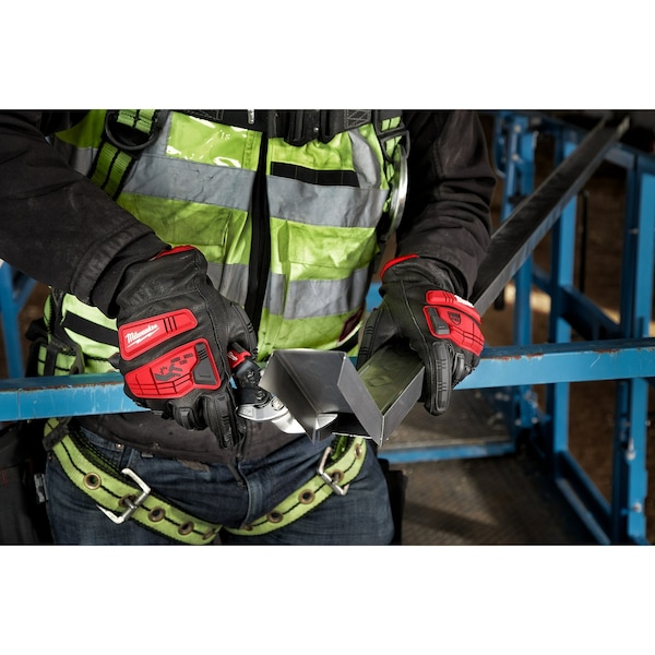 Milwaukee Tool Impact Cut Level 5, Goatskin Leather Glov, Goatskin, Shirred Slip-On Cuff, Keystone Thumb, 2XL - 48-22-8784