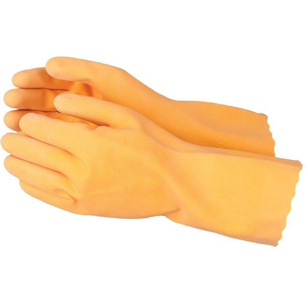 Showa Chemical Resistant Gloves, Latex, 12 in L, Orange, 12 PK - 700XL-10