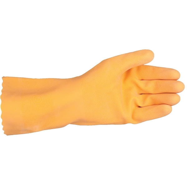 Showa Chemical Resistant Gloves, Latex, 12 in L, Orange, 12 PK - 700XL-10