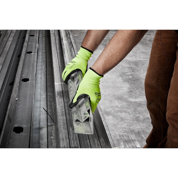 Milwaukee Tool 12PK High Visibility Cut Level 3 Polyurethane Dipped Gloves - XL - 48-73-8933B