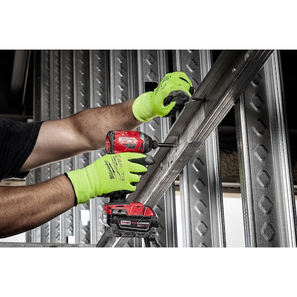 Milwaukee Tool 12PK High Visibility Cut Level 3 Polyurethane Dipped Gloves - XL - 48-73-8933B