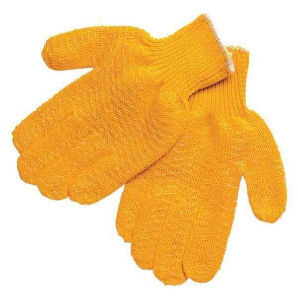 Mcr Safety Knit Gloves, Acrylic, Fish Net Palm, Orange, 12 PK - 9675L