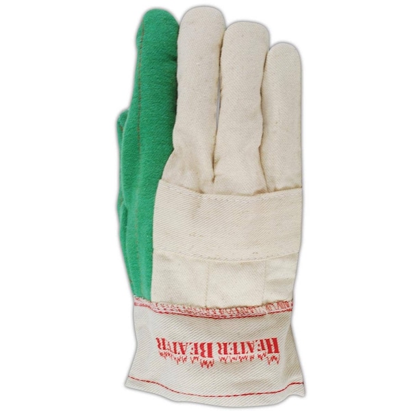 Magid Textile Gloves, Cotton, Gauntlet Cuff Green, Men's Jumbo (Fits XL), 12 PK - 499KGT
