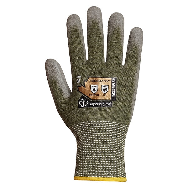 Superior Glove Knit Gloves, Cut Level A9 , Dipped , Polyurethane , Smooth , 6 1 PR - STAGCXPU-6