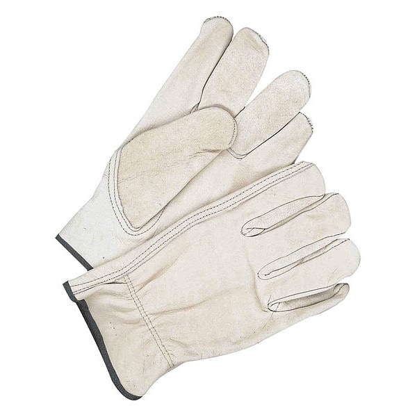 Bdg Leather Drivers Gloves, Shirred Slip-On Cuff, Keystone Thumb, Tan, S, 1 PR - 20-1-1581-9