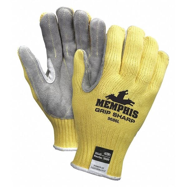 Mcr Safety Cut Resistant Gloves, Cut Level A3 , Uncoated , None , L 1 PR - 9686L