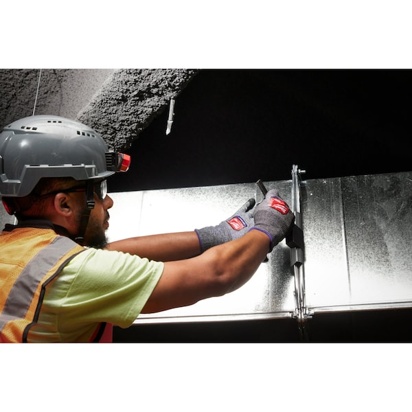 Milwaukee Tool Cut Protection Dipped Gloves, , Sandy Nitrile Palm and Fingertips, Elastic/Knit, Gray, 12 PK - 48-73-7014B