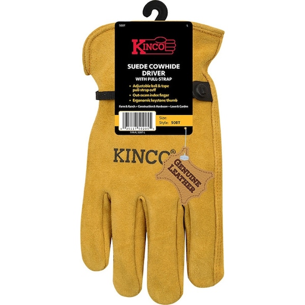 Kinco Kinco Men's Indoor/Outdoor Driver Gloves Gold M 1 pair - 50BT-M
