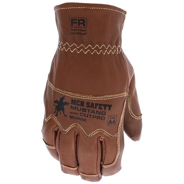 Mcr Safety Gloves, Grain Goat Dbl Palm Kevlar lined Driver, XXXL - MU3624KXXXL