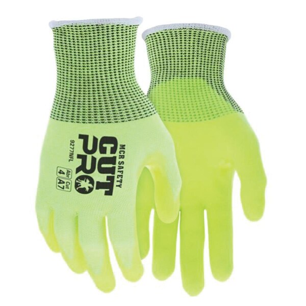 Mcr Safety Cut Pro 13 Gauge Hypermax Shell NFT Coated Hi-Vis Gloves XL - 9277NF-XL