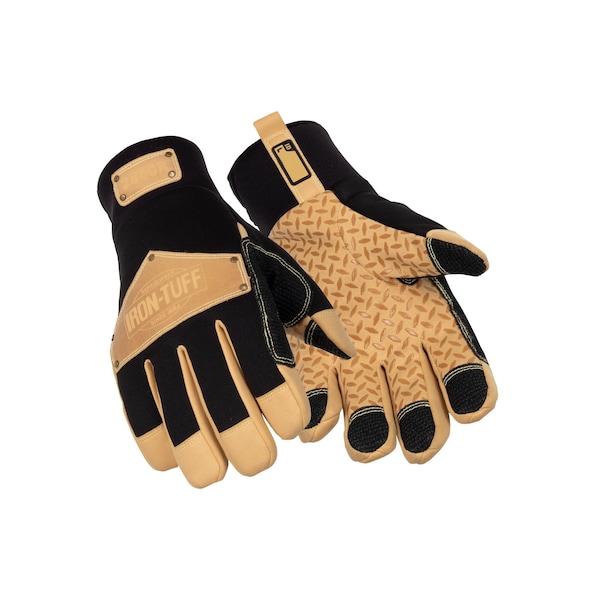 Refrigiwear Cold Protection Gloves, Synthetic Leather w/Silicone Grip Palm, Tricot Lining, Black, L - 2860RGBKLAR