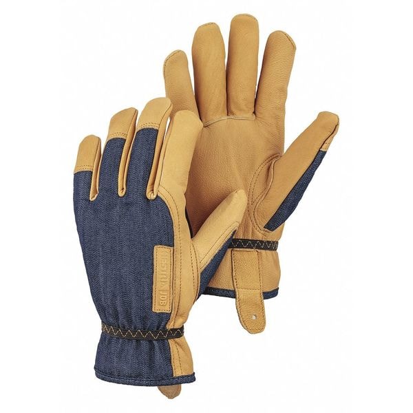 Hestra Glove, Leather, Goatskin, Denim/Tan, XL - 73400-271-10