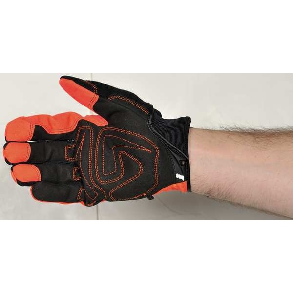 Ironclad Performance Wear I-Viz(R) Hi-Vis Mechanics Gloves, Synthetic Leather Palm, Nylon, SpandexÂ® Back, 2XL, Orange - IVO2-06-XXL