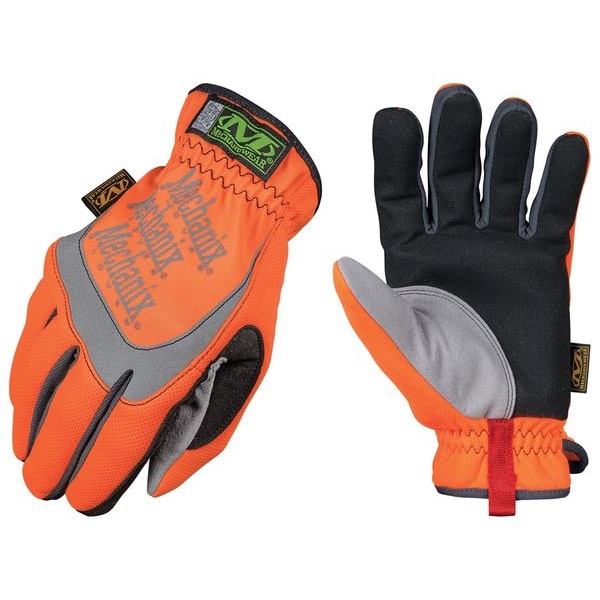 Mechanix Wear Hi-Viz FastFit(R) Hi-Vis Mechanics Gloves, Synthetic Leather Palm, TrekDryÂ® Back, 11, Orange - SFF-99-011