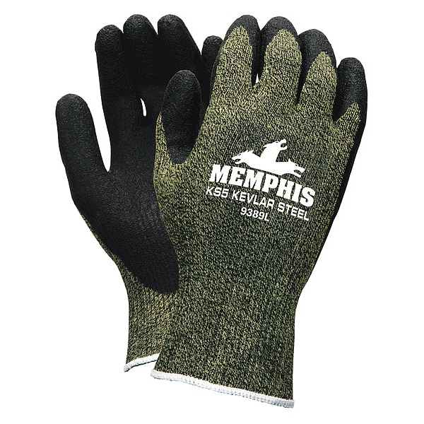 Mcr Safety Cut-Resistant Coated Gloves, Cut Level A4 , Dipped , Latex , Smooth , L 1 PR - 9389L