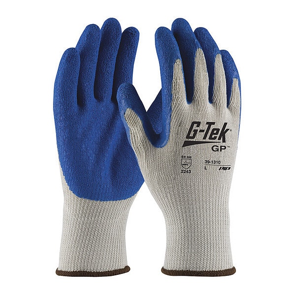 Pip Coated Gloves, Latex, Rough, Palm, 3 Abrasion Level, Gray, XL (10) 12 PK - 39-1310/XL