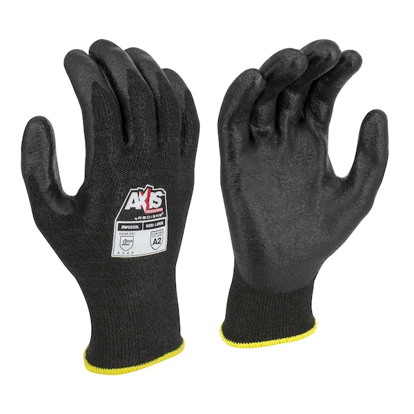 Radians Cut-Resistant Coated Gloves, Cut Level A2 , Foam Nitrile , M - RWG532M
