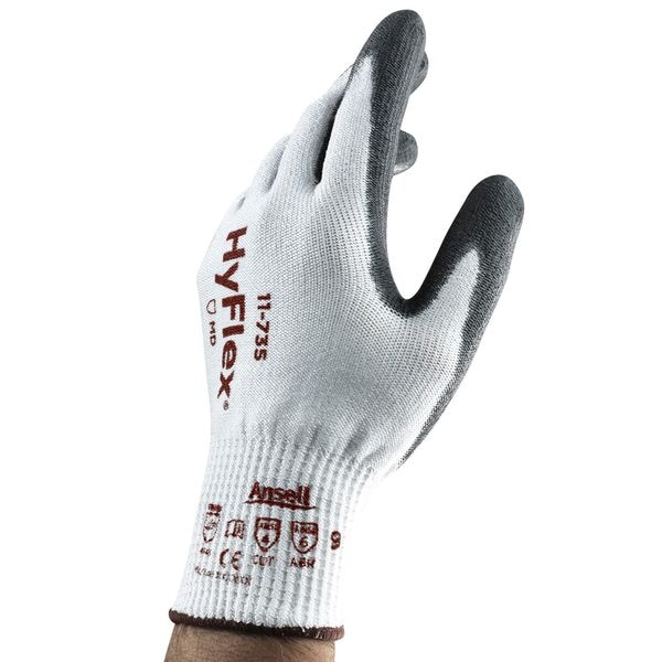 Ansell Cut-Resistant Coated Gloves, Cut Level A4 , Dipped , Polyurethane , Sandy , M 1 PR - 11-735