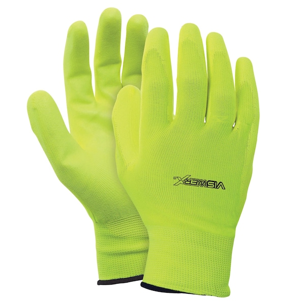 Viswerx Hi-Vis Lightweight Glove - PV Coated LG, PK 2 - 127-11002