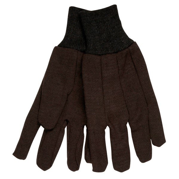 Mcr Safety Memphis Gloves Gloves, Large, Jersey, Brown, Knit Wrist Cuff - 7100