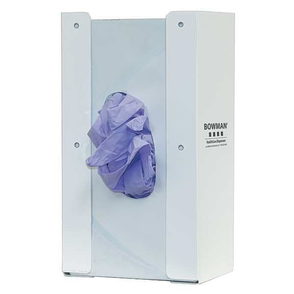 Bowman Dispensers Glove Box Dispenser, Powder-Coated Steel, Holds (1) Box , White , 10 in H x 5-5/8 in W x 3-7/8 in D - GB-144