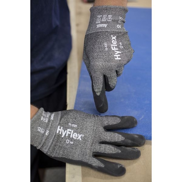 Ansell Cut Resistant Coated Gloves, Cut Level A2 , Dipped , Nitrile , Sandy , S 1 PR - 11-531