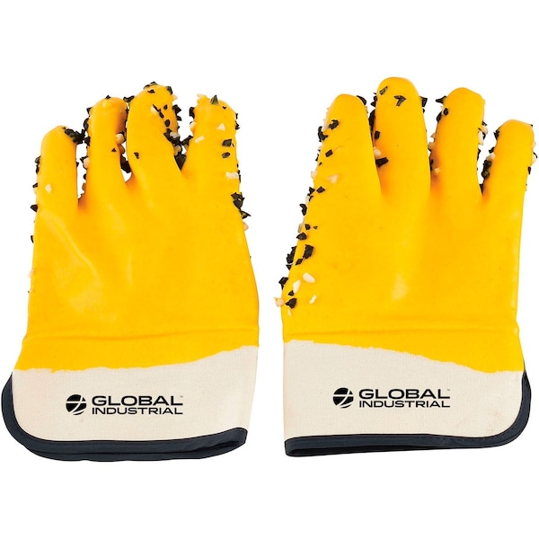 Global Industrial Chemical Resistant Gloves, Pvc, Yellow, One Size Fits Most - 716192