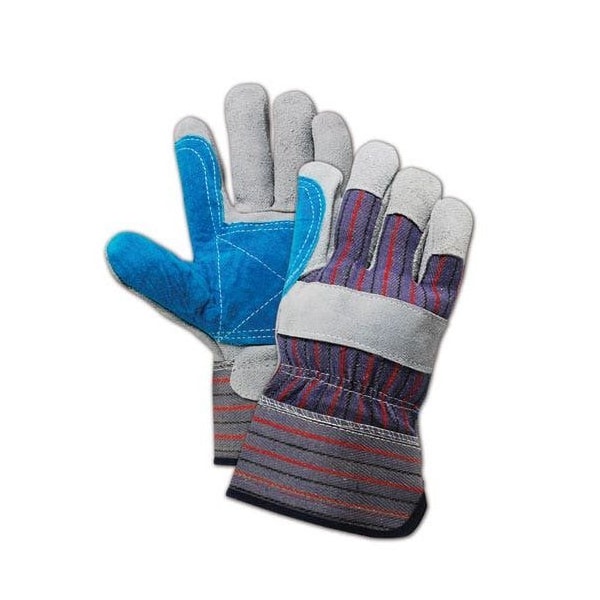 Magid Leather Palm Gloves, Wing Thumb, Gray, Large, 12 PK - TB905EDP