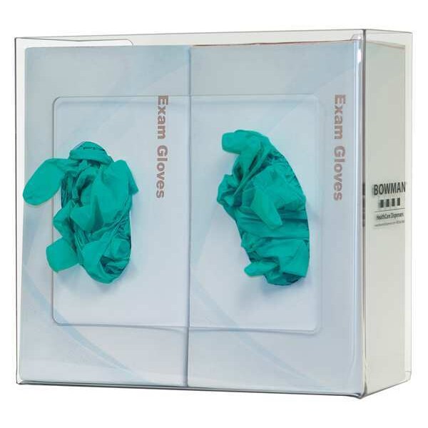 Bowman Dispensers Glove Box Dispenser, PETG Plastic, Holds (2) Boxes , Clear , 10-1/8 in H x 10-3/4 in W x 3-7/8 in D - GP-014