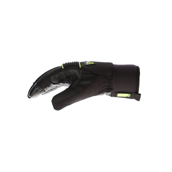 Refrigiwear Cold Protection Gloves, Silicone Grip Palm, Fleece Lining, Black, XL - 2795RBLKXLG