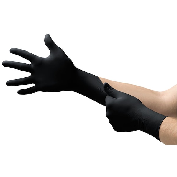 Ansell Black Dragon, Latex Disposable Gloves, 5.5 mil Palm , Latex, Powder-Free, XL, 100 PK, Black - MICBD-1004-PF