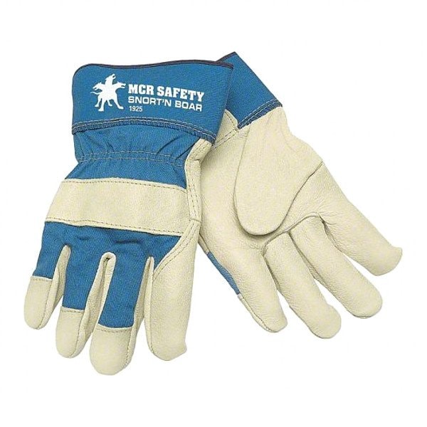 Mcr Safety Cold Protection Gloves, Pigskin, Safety Cuff, Wing Thumb, Full Finger, Beige, L, 12 PK - 1925L
