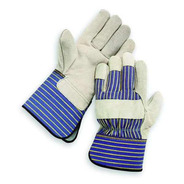 Condor Leather Gloves, Cowhide, Gauntlet Cuff, Wing Thumb, Full Finger, Gray, L, 1 PR - 2AW10