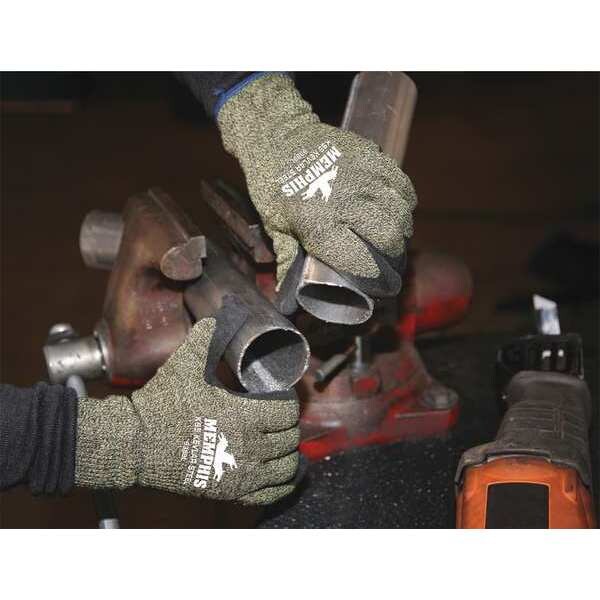 Mcr Safety Cut Resistant Coated Gloves, Cut Level A3 , Dipped , Natural Rubber Latex , Smooth , M 1 PR - 9687M