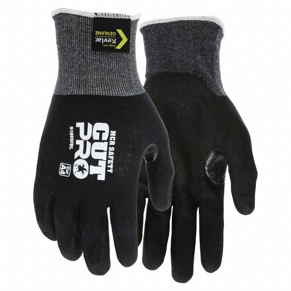 Mcr Safety Coated Gloves, Nitrile, Sandy, Palm, 5 Abrasion Level, XL (10) 1 PR - 9188SFBXL
