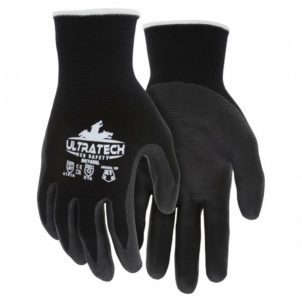 Mcr Safety Insulated Work Gloves, PK12, Nitrile, Smooth, Palm, 2 Abrasion Level, XL 12 PK - 9674INXL
