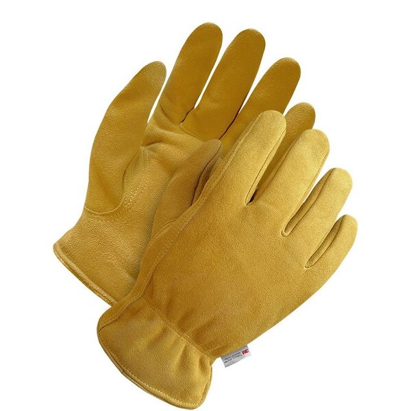 Bdg Lined Drivers Gloves, Lined Split Deerskin Driver, Shirred Slip-On, Keystone Thumb, Gunn Cut, Tan - 20-9-327-M