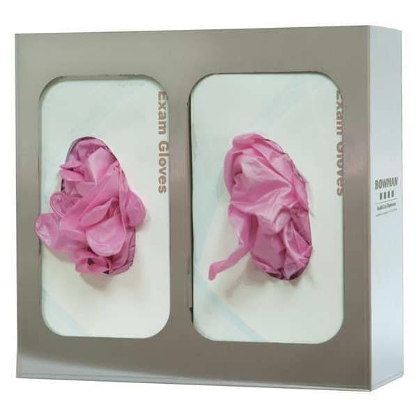 Bowman Dispensers Glove Box Dispenser, Stainless Steel, Holds (2) Boxes , Silver , 10 in H x 10-1/2 in W x 4 in D - GS-122