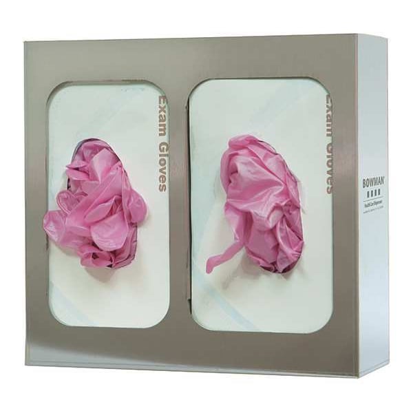 Bowman Dispensers Glove Box Dispenser, Stainless Steel, Holds (2) Boxes , Silver , 10 in H x 10-1/2 in W x 4 in D - GS-122