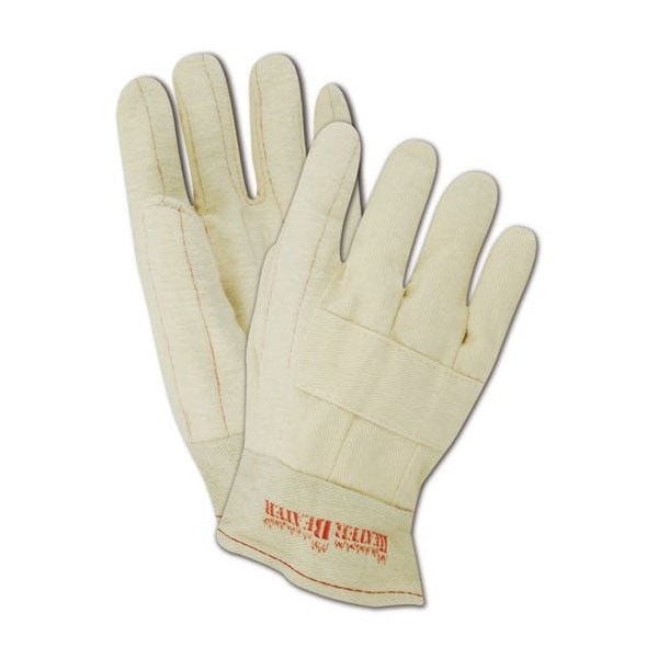 Magid Textile Gloves, Cotton, Band Top Cuff Natural, Men's (Fits Large), 12 PK - 298KBT
