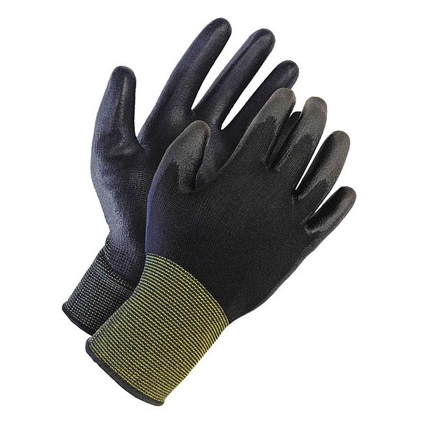 Bdg Coated Gloves, Nylon, Smooth Palm, Knit, Black, 1 PR - 99-1-9802-7-K