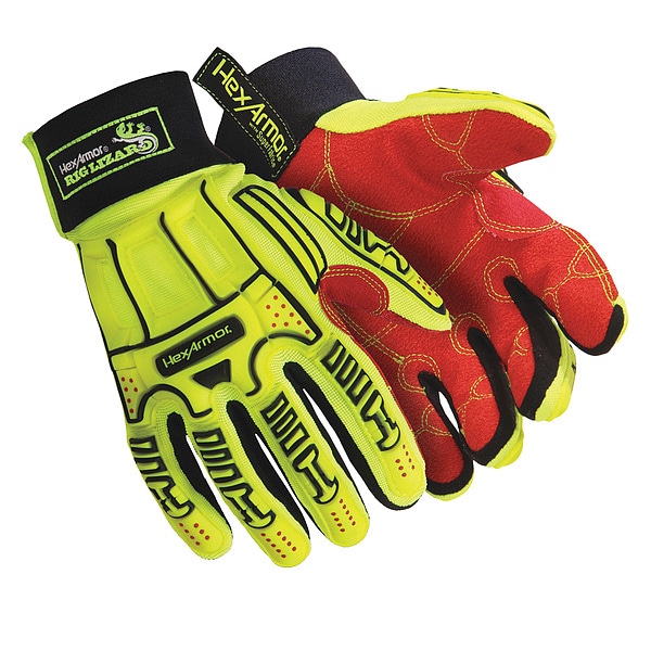 Hexarmor Rig Lizard(R) 2025X Mechanics Gloves, Synthetic Leather Palm, XXXL, High-Visibility Yellow - 2025X-XXXL (12)