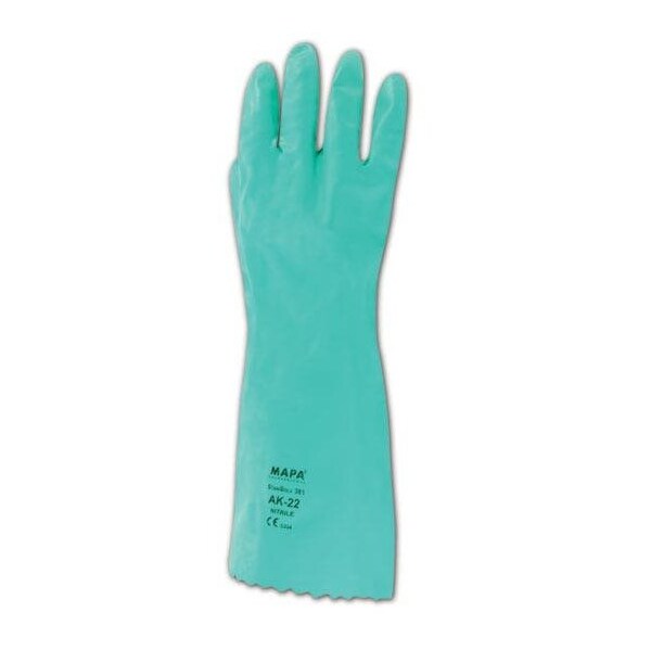 Mapa Chemical Resistant Gloves, Green, 10, 12 PK - 381410