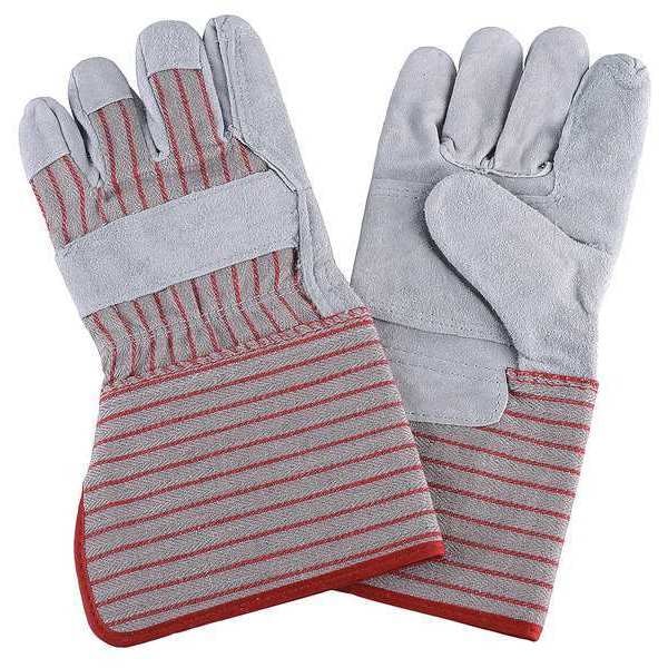 Condor Leather Gloves, Cotton, Polyester, Gauntlet Cuff, Wing Thumb, Gray, XL, 1 PR - 20GZ03