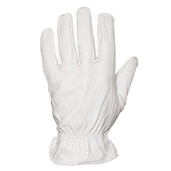 Kinco Leather Gloves, Shirred Cuff, Keystone Thumb, Off White, L, 1 PR - 92 L